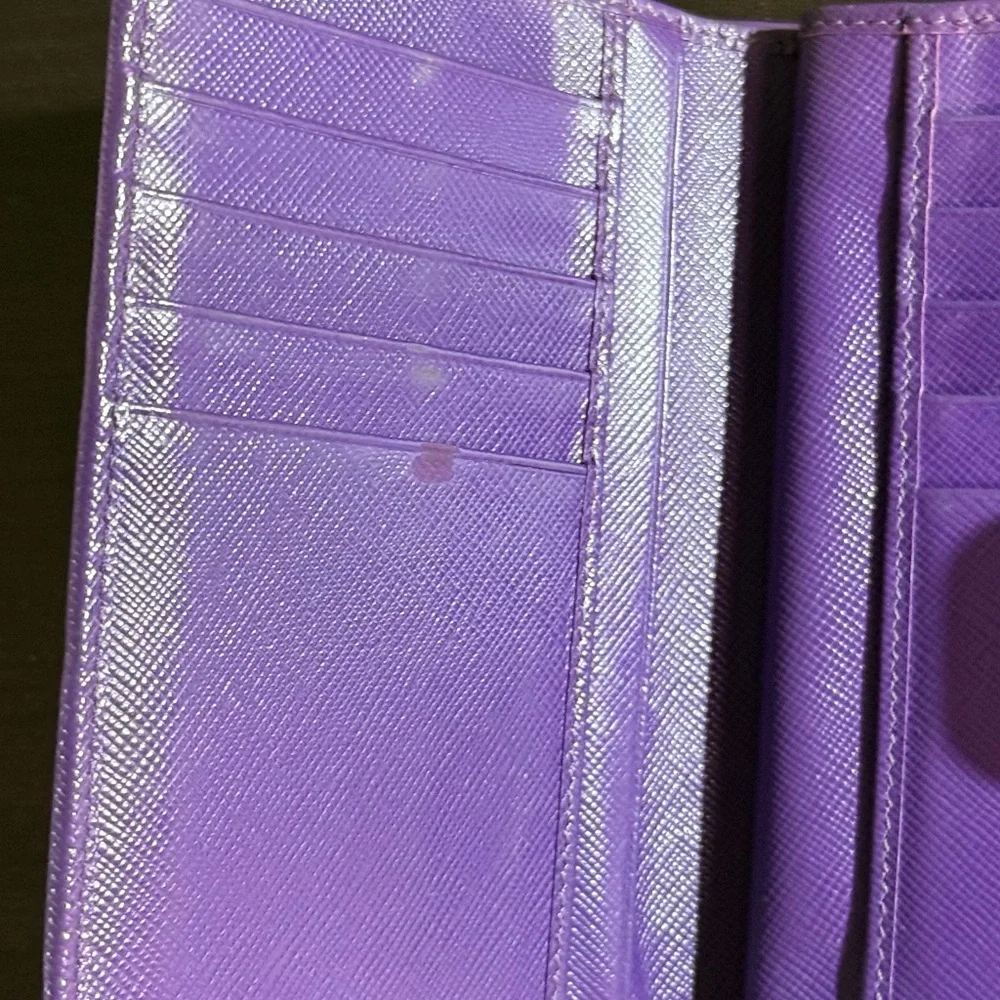Prada Purple Saffiano Zip Wallet with Gold Logo - Picture 7 of 8